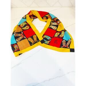 Vintage Bob Mackie Wearable Art Western Boots Silk Scarf